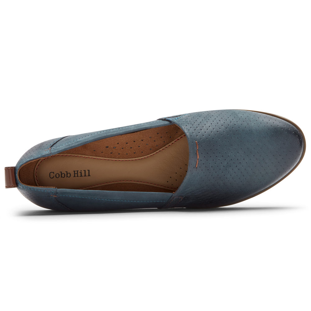 Rockport Womens Slip-On Blue - Cobb Hill Laci - UK 208-KWMHRO